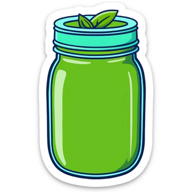 green detox smoothie in a mason jar sticker
