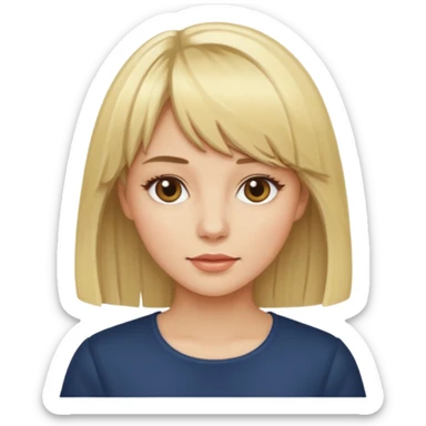 blondynka srednie włosy z taką dłuższą grzywka sticker