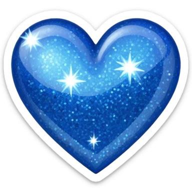glitter heart blue sticker