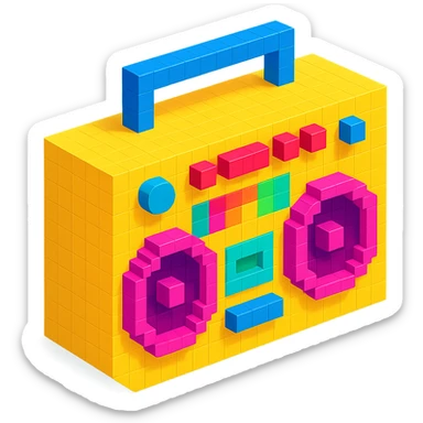 retro hip-hop boombox sticker