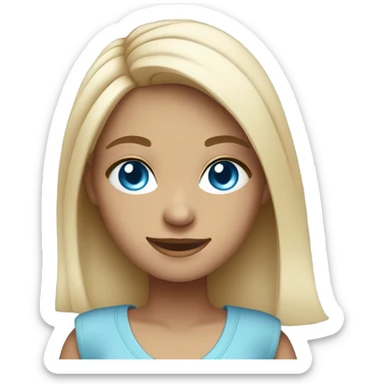 smiling girl in trendy outfit blue eyes sticker