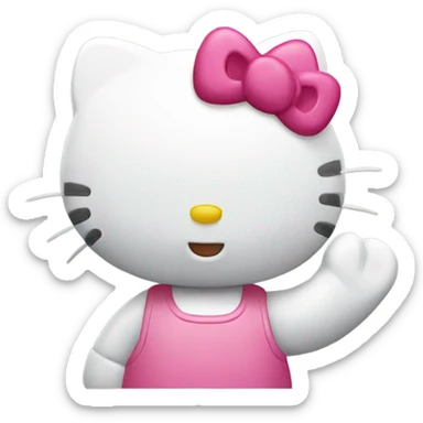 Hello kitty waving sticker
