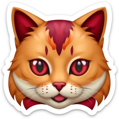 Sanguine crimson maroon burgundy carmine bloody cat sticker
