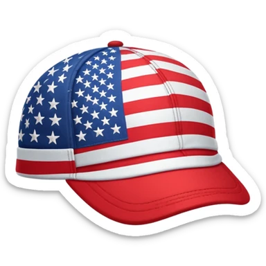 red cap the US Flag on it. Format emoji sticker