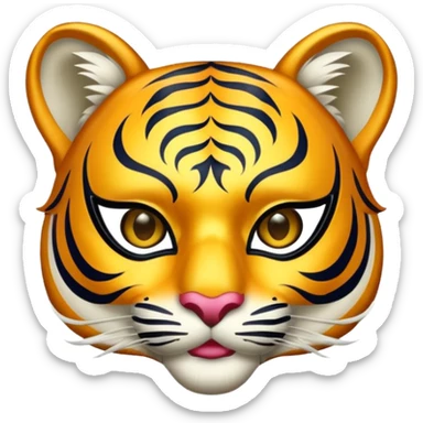 tiger with glamorous masquerade mask sticker