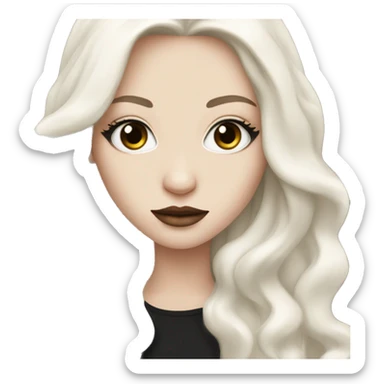 Chanel girl with white pale skin and black long hair sticker