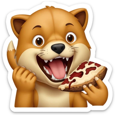person making a bite and rawr/bark like a dog  sticker