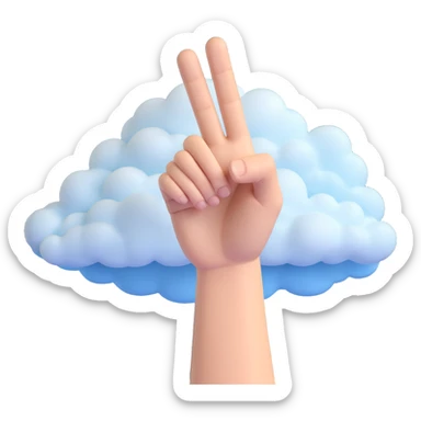 hand emerging from clouds, pointing at the viewer, inspired by the finger of god, no text sticker