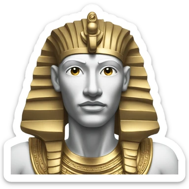 Pharaoh head with long hair close to the sea sticker