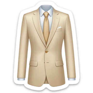 elegant silk pale beige business suit sticker