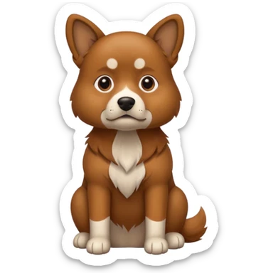 A dog in sit position sticker