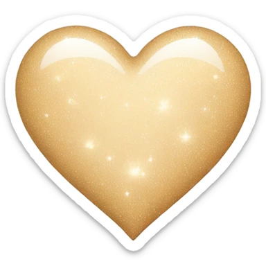 beige heart with a sparkle sticker