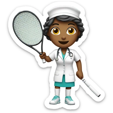 nurse playing tennis sticker