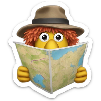 fraggle spy with a big map sticker
