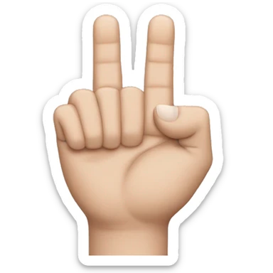 thumb, index, middle finger up rest down sticker