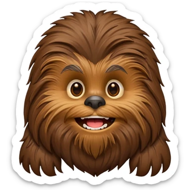 pero la cara de chewbacca en formato png con menos detalle y sonriente sticker