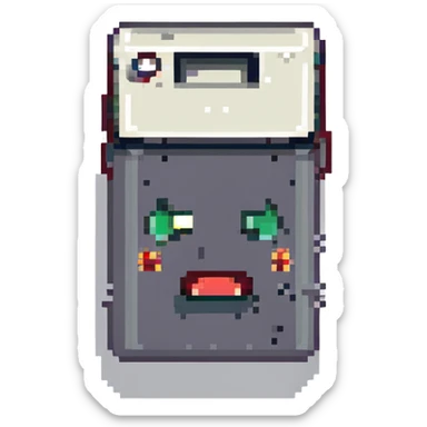 Battery completely empty and frowning sticker