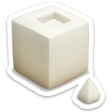 sugar cube on a tissue sticker
