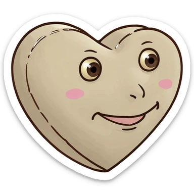 Carta con corazón beige sticker