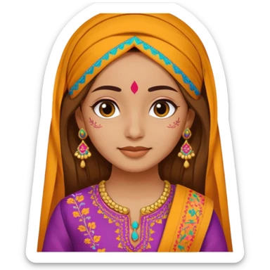 Girl with punjabi suit sticker