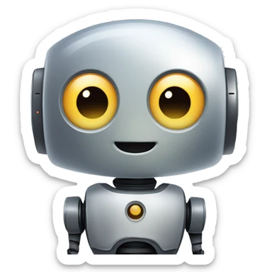 Robot con burbuja de chat, que simule ser un chatbot sticker
