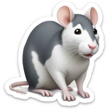 white and dark gray rat white and dark gray rat sticker