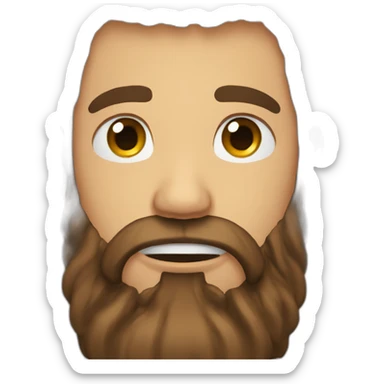 long brown haired bearded man cry sticker