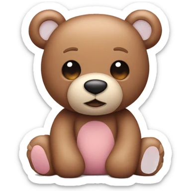 Light pink and brown Teddy bear  sticker