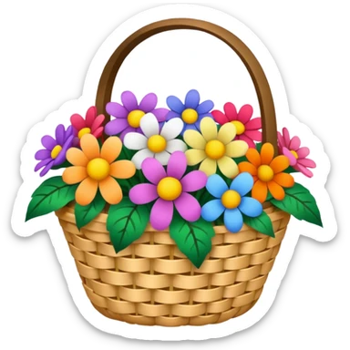 Flower basket sticker