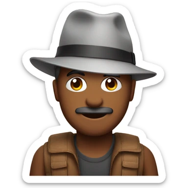 hat man with youtube logo sticker