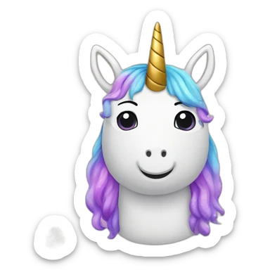 licorne caca paillettes sticker