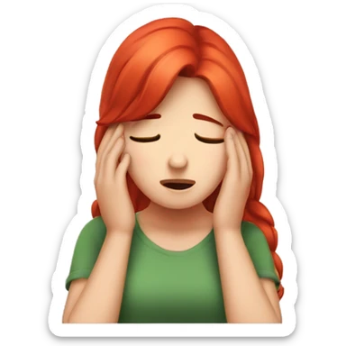 Facepalm girl with red hair sticker