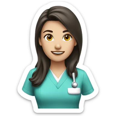Brunette female dentist sticker