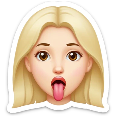 girl sticking tongue out sticker