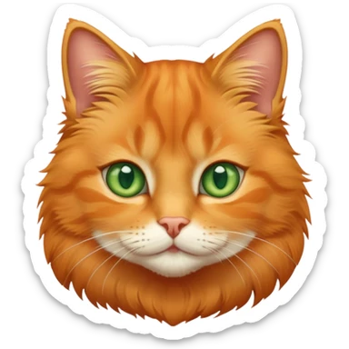 cute orange tabby cat face sticker