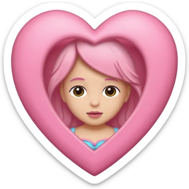 corazon creciente rosa iphone en color rosa bebé  sticker