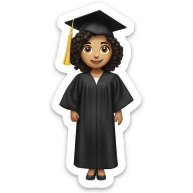 Hispanic white girl with dark curly shoulder length graduate  sticker