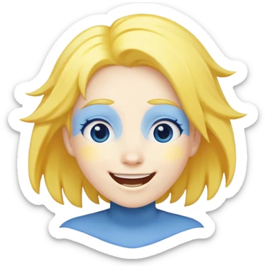 Joy blue character with yellow hair sticker