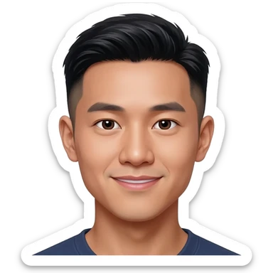 Filipino korean man fade hair cut 25 year old  sticker