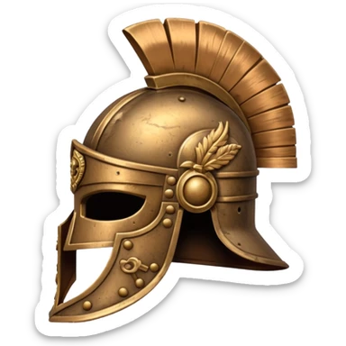 An emoji of an ancient Roman gladiator's helmet with a crest. sticker