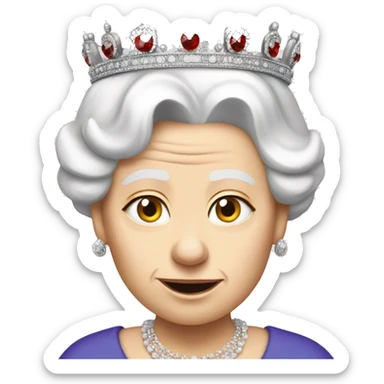 angry queen Elizabeth the first of England without colour background sticker