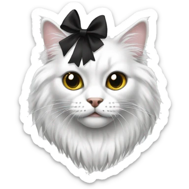 White maincoon with black ribbon  sticker