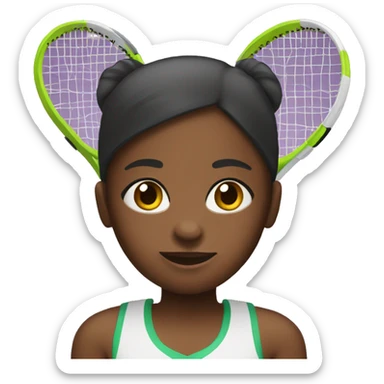  black girl emoji who has a tennis raquet and netball sticker