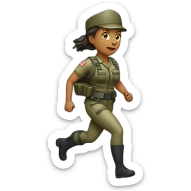 Femme  militaire courir 42 sticker