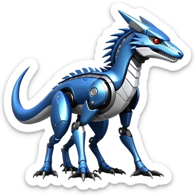 Futuristic Mechanical Sergal-raptor-nargacuga-vernid sticker