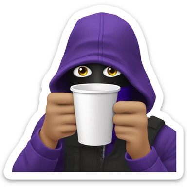 bank robber drinking purple sprite  sticker