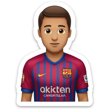 A Fc Barcelona player bribing a match official sticker