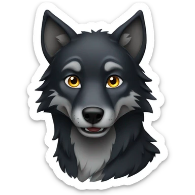 black wolf sticker