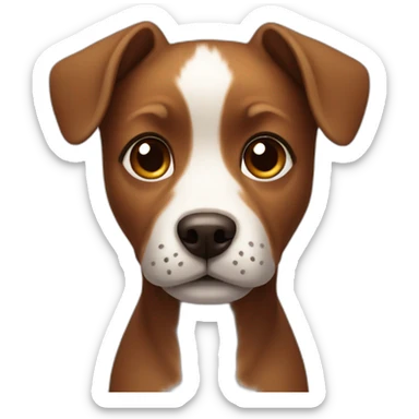 small dog face completely brown color sticker
