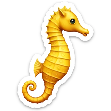 Make a yellow seahorse looking in the left side sticker